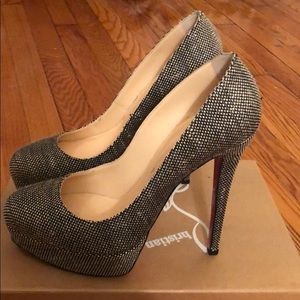 Christian Louboutin Bianca Tweed Pumps Brand New